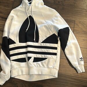 white and black adidas hoodie. Small